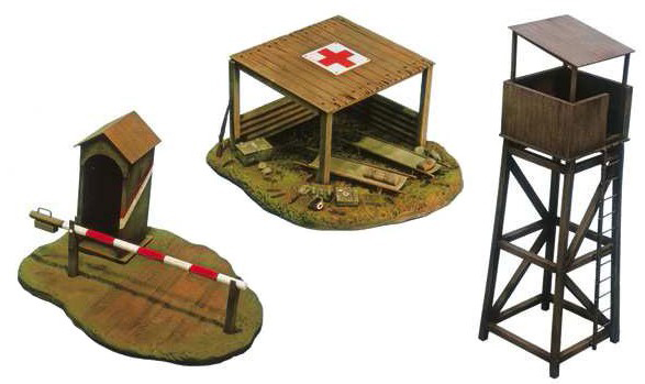 WWII Battlefield Buildings (First-Aid Post, Checkpoint & Tower)