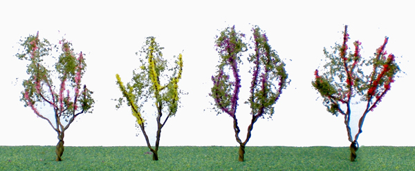 Flowering Trees - Small - Red, Pink, Yellow, Purple (48 per pkg)