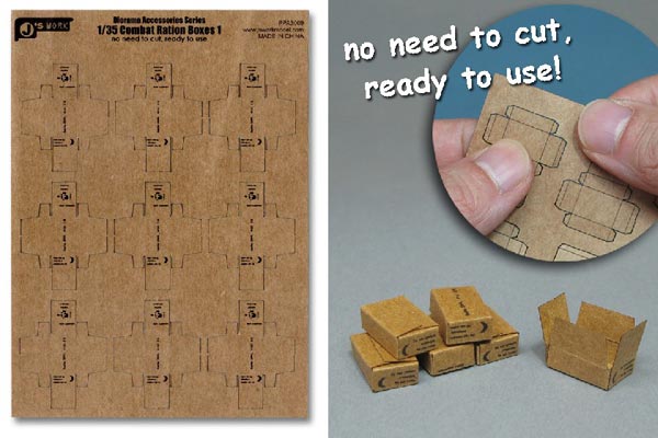 Combat Ration Small Boxes (9pcs) (Pre-cut Cardboard)