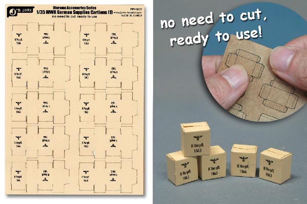 WWII German Supplies Cartons (10pcs) (Pre-cut Cardboard)