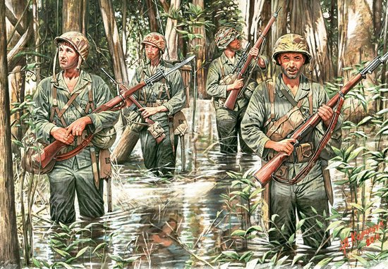 WWII US Marines in Jungle