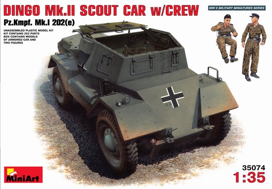 WWII German Dingo Mk II PzKmpf Mk I 202(e) Scout Car with 2 Crew
