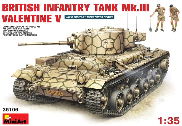 WWII British Valentine V Mk III Infantry Tank with Crew