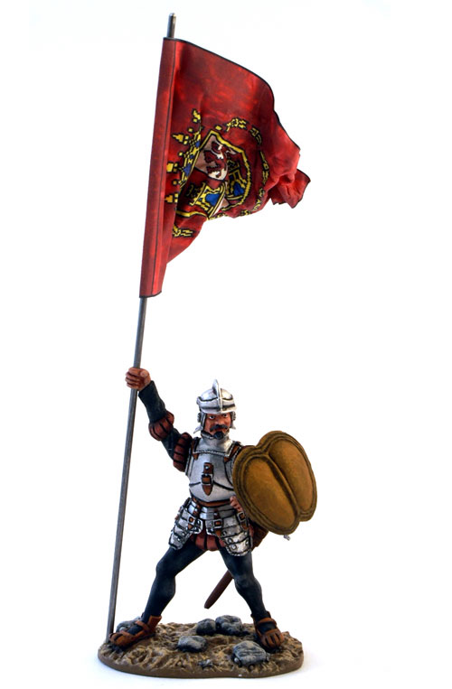 Conquistador Flag Bearer with Leather Shield