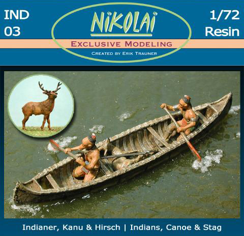 Woodland Indians Set 3 - Hunting Party with Stag and Canoe