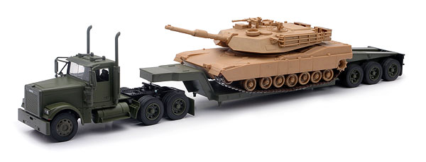 Freightliner with Lowboy Trailer & M1A1 Tank