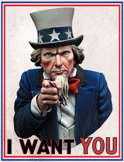 Busts to Scale: Uncle Sam -  I Want You