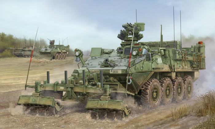M1132 Stryker Engineer Squad Vehicle (ESV) w/LWMR Mine Roller/SOB