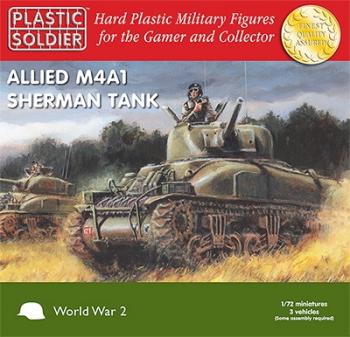 WWII Allied Sherman M4A1 75mm Tanks (3) Easy Assembly