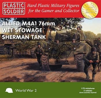 WWII Allied U.S. Sherman M4A1 76mm Wet Tank (3) Easy Assembly