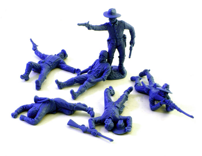 US Cavalry Dismounted with Casualties- Medium Blue