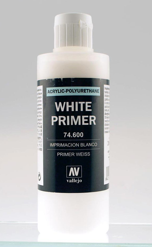 White primer. Acrylic primer. Аэрозольная грунтовка Vallejo. Surface primer 600-60ml White. Vallejo White