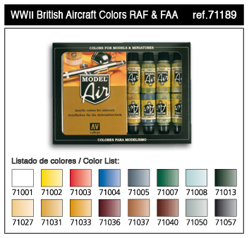 Vallejo Model Air Set WWII British Aircraft Colors