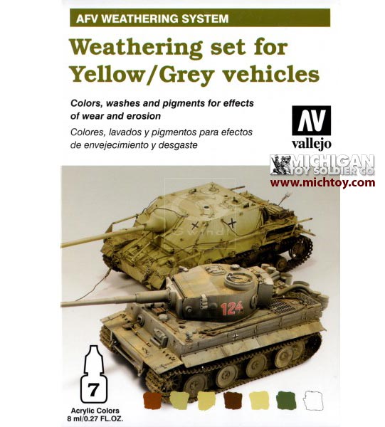 Vallejo AFV Weathering System: Yellow-Grey Vehicles Weathering Se