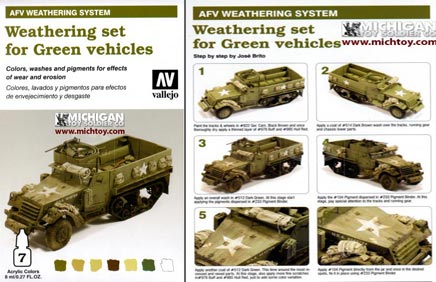 Vallejo AFV Weathering System: Green Vehicles Weathering Set