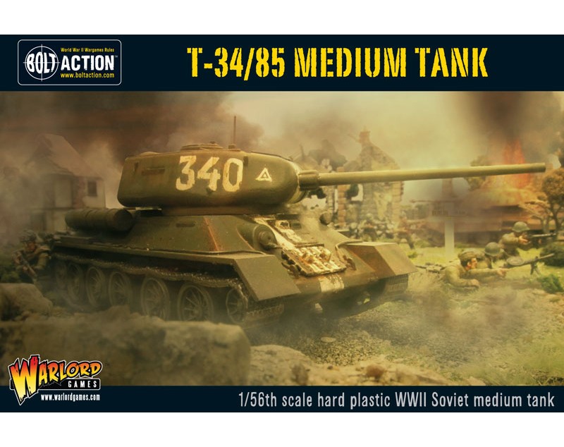 WWII Soviet T-34/85 Medium Tank - Injection Molded Plastic Kit