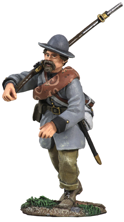 Confederate Infantry in Frock Coat Charging at Right Shoulder Shift #2