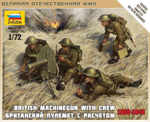 WWII British Machine Gun with Crew 1939-42
