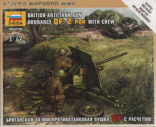 WWII British QF 2-pdr Anti-Tank Gun with Crew