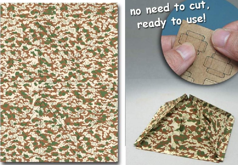 WWII German Army Shelter Tent 1 (Brown Camouflage) (Pre-cut Paper)