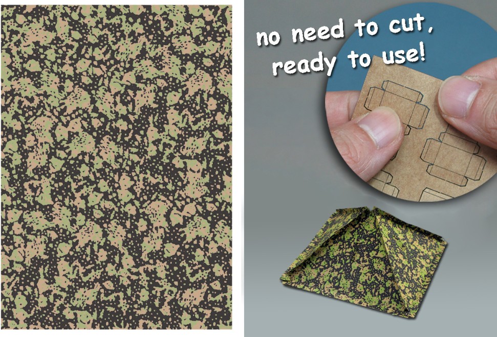 WWII German Army Shelter Tent 3 (Spotted Camouflage) (Pre-cut Paper)