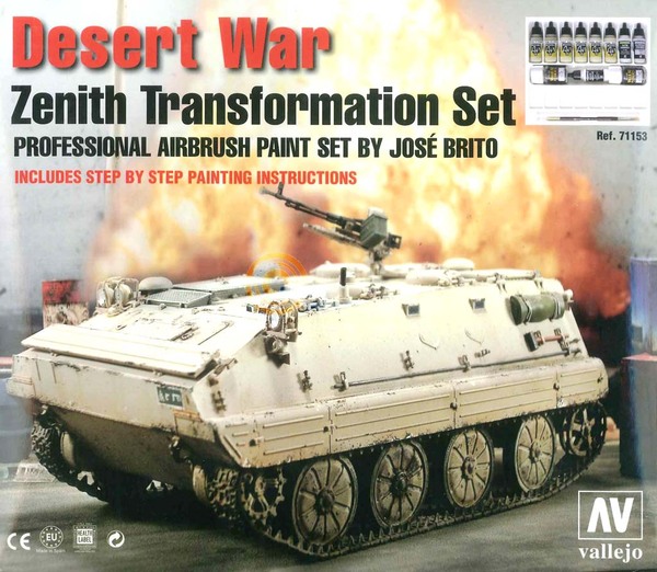 Desert War Zenith Transformation Pro Paint Set- 6 Model Air Colors and Auxiliaries