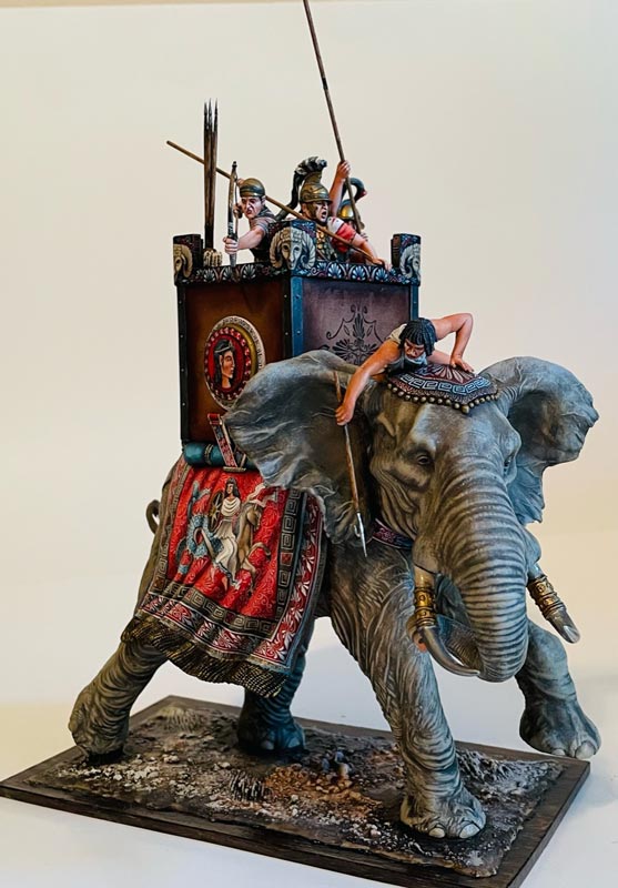 St. Petersburg Collection: Carthaginian War Elephant, w/ three Warriors in Howdah plus Elephant Handler
- MM-033