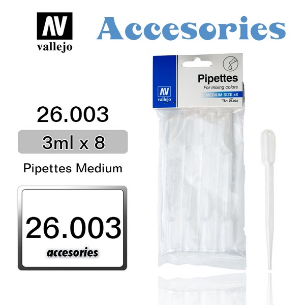 PIPETTES Medium x 8