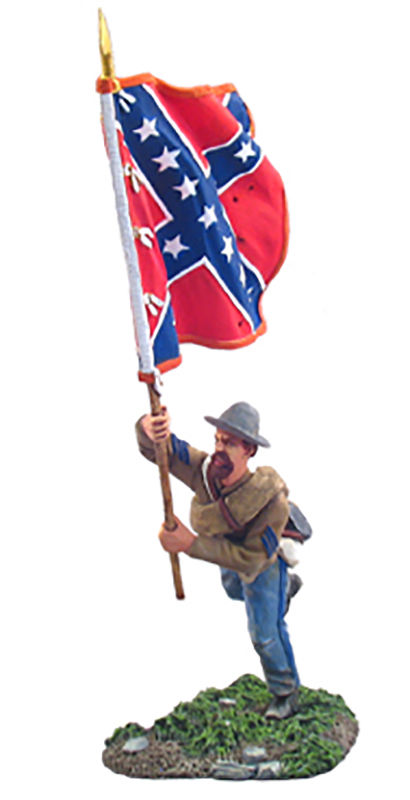W Britain First Gear ACW Confederate Infantry Flag Bearer Charging, No.1 #31042- OOP 1 Available