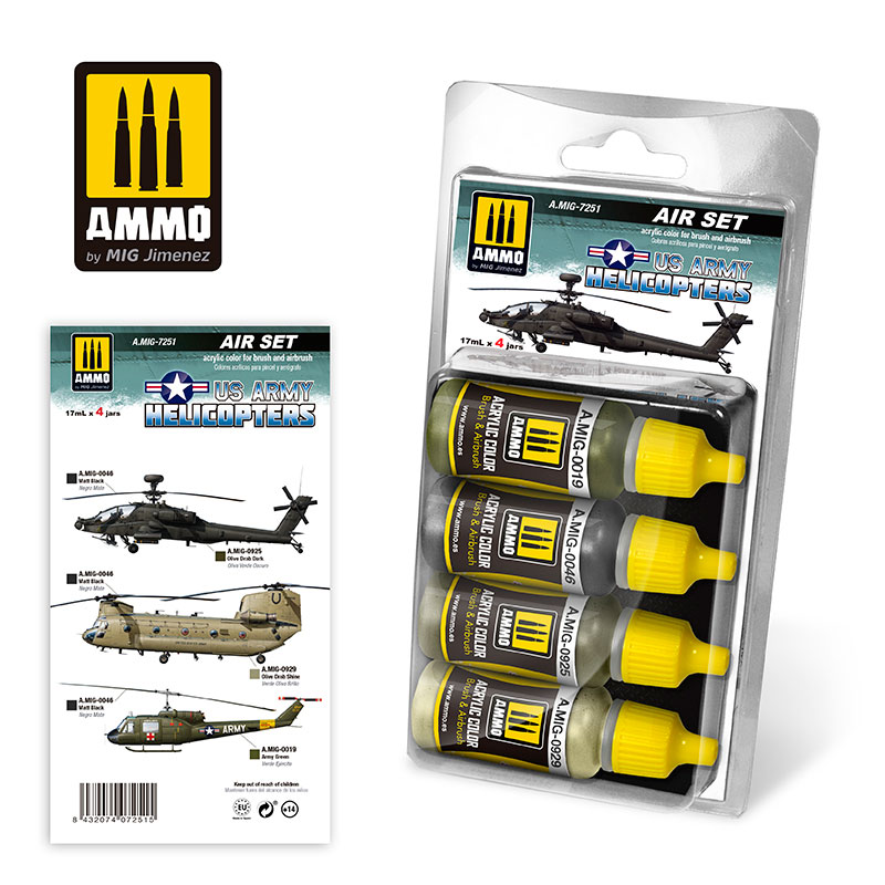 Acrylic Aircraft Paint Set: US Army Helicopters