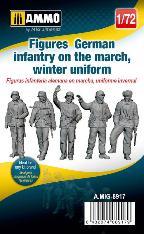 1/72 Figures: German Infantry on the March, Winter Uniform