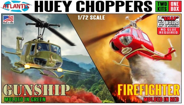 Huey Choppers (2): US Army Gunship & Firefighter Helicopter (Snap)