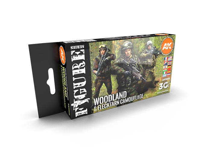 Figure Series Modern Woodland & Flecktarn Camouflages 3rd Generation Acrylic Paint Set