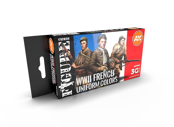 Figure Series WWII French Uniforms 3rd Generation Acrylic Paint Set