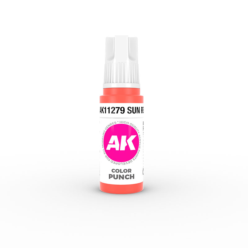 AK Interactive Color Punch Sun Red 3rd Generation Acrylic Paint