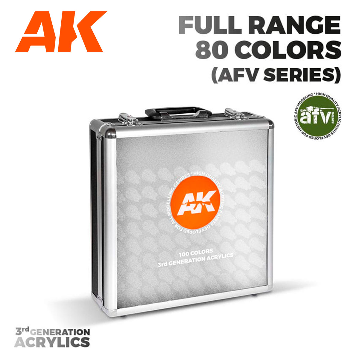 AK Interactive 3G Acrylics Briefcase - 80 Colors Full AFV Range