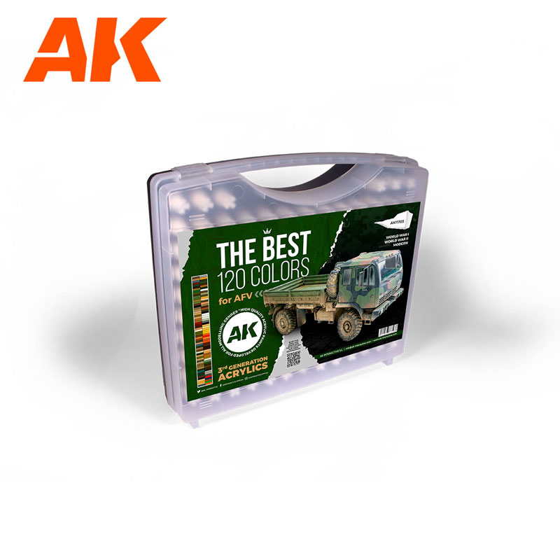 AK Interactive AFV Series THE BEST 120 Colors for AFV 3rd Generation Acrylic Paint Set