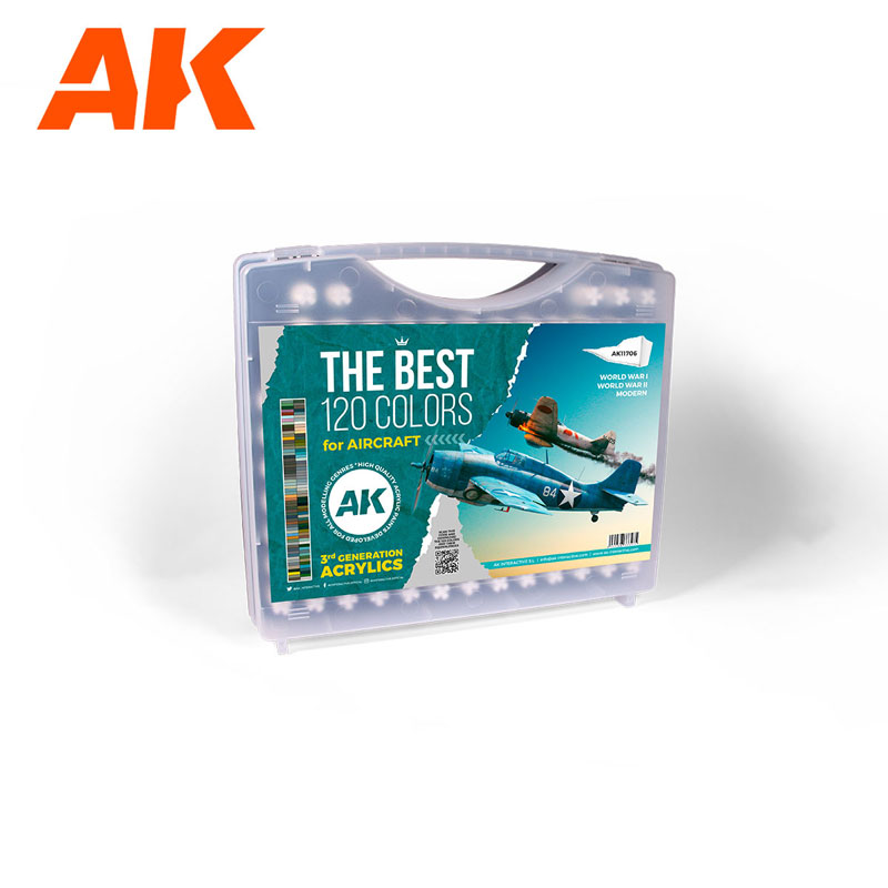 AK Interactive Air Series THE BEST 120 Colors for Aircraft 3rd Generation Acrylic Paint Set