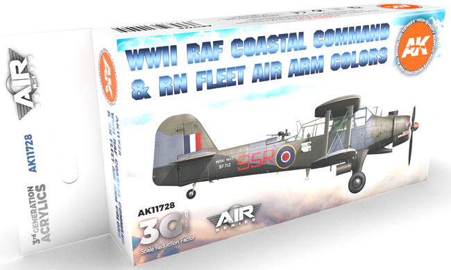 Air Series WWII RAF Coastal Command & RN Fleet Air Arm Colors 3rd Generation Acrylic Paint Set