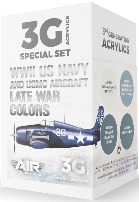 Air Series WWII US Navy & USMC Aircraft Late War Colors 3rd Generation Acrylic Paint Set