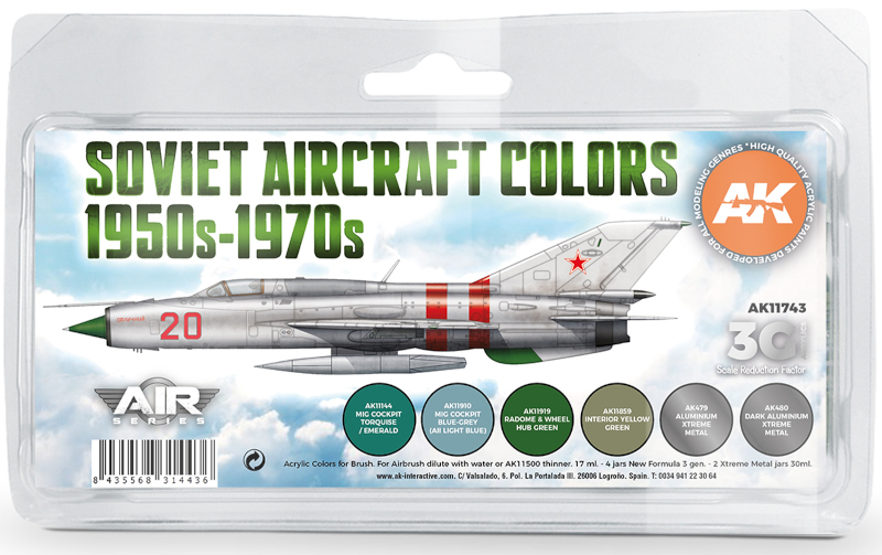 Air Series Soviet Aircraft Colors 1950s-1970s Colors 3rd Generation Acrylic Paint Set