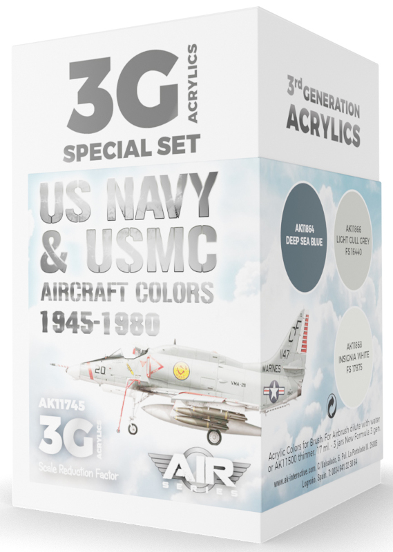 Air Series US Navy & USMC Aircraft Colors 1945-1980 3rd Generation Acrylic Paint Set