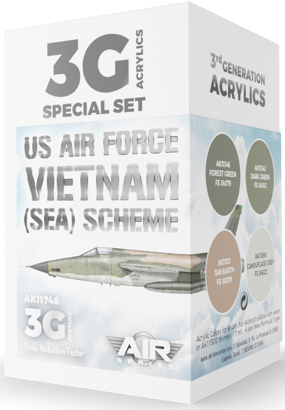 Air Series US Air Force South East Asia (Sea) Scheme 3rd Generation Acrylic Paint Set