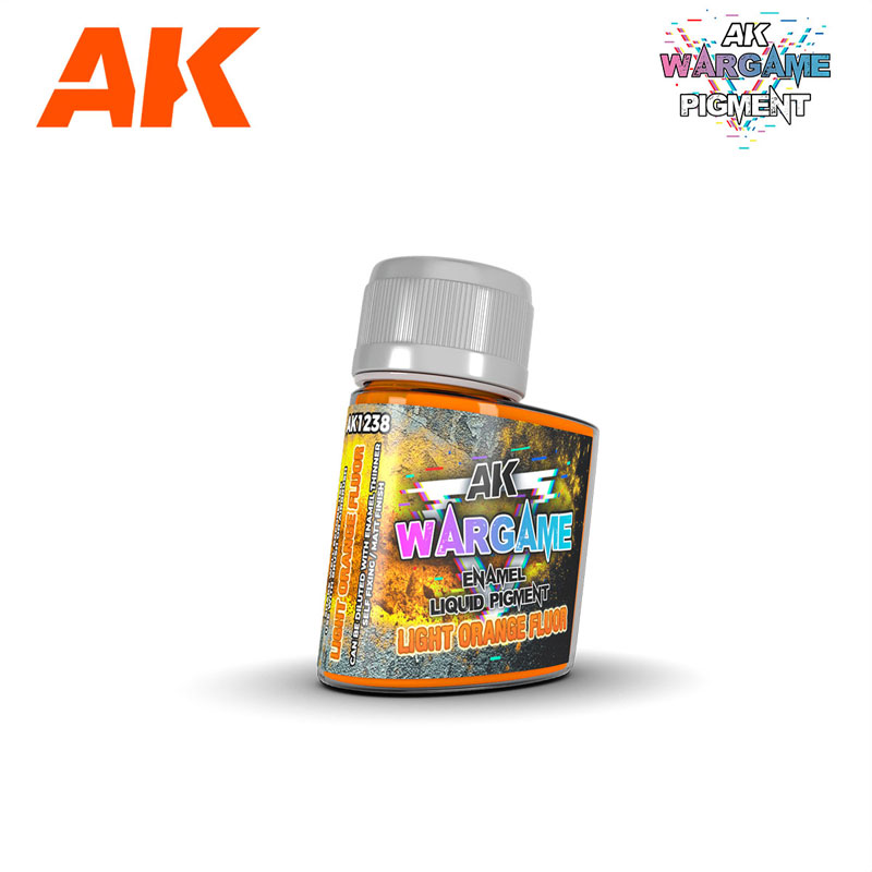 AK Interactive Wargame Enamel Liquid Pigments: Light Orange Fluor