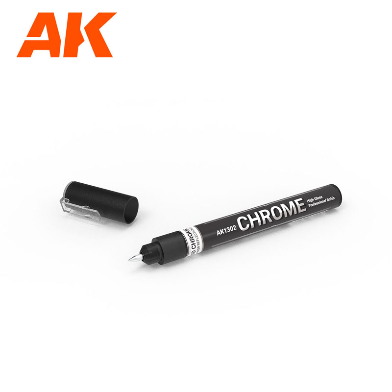AK Interactive 1mm Metallic Liquid Marker Chrome