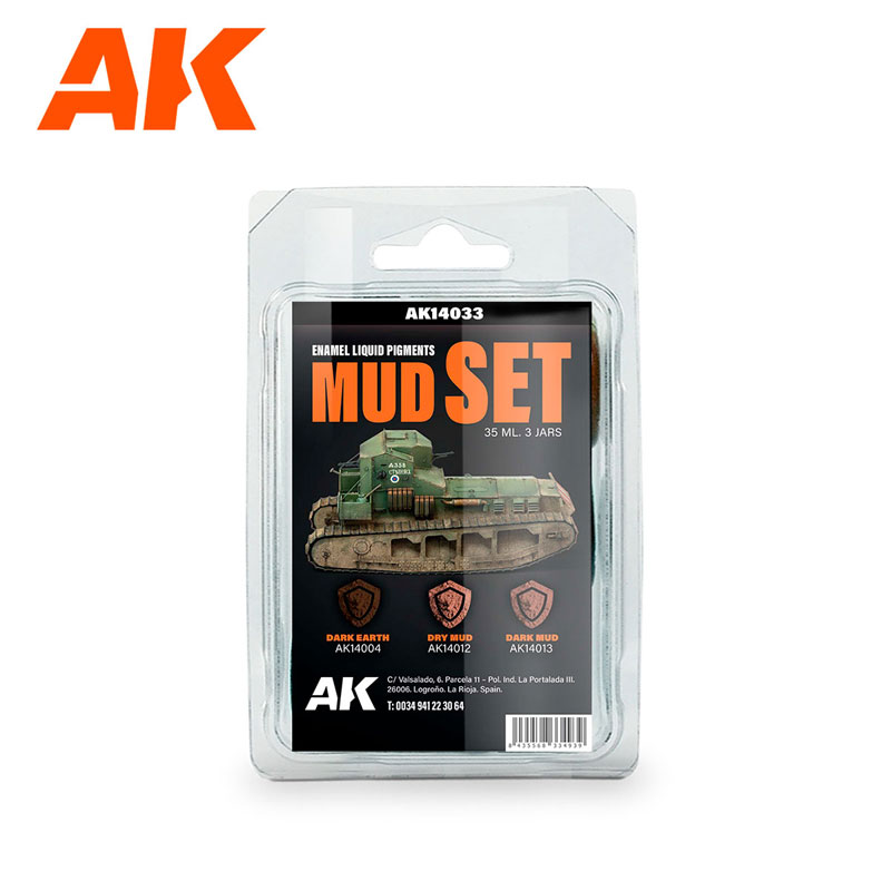 AK Interactive Mud Enamel Liquid Pigments Set