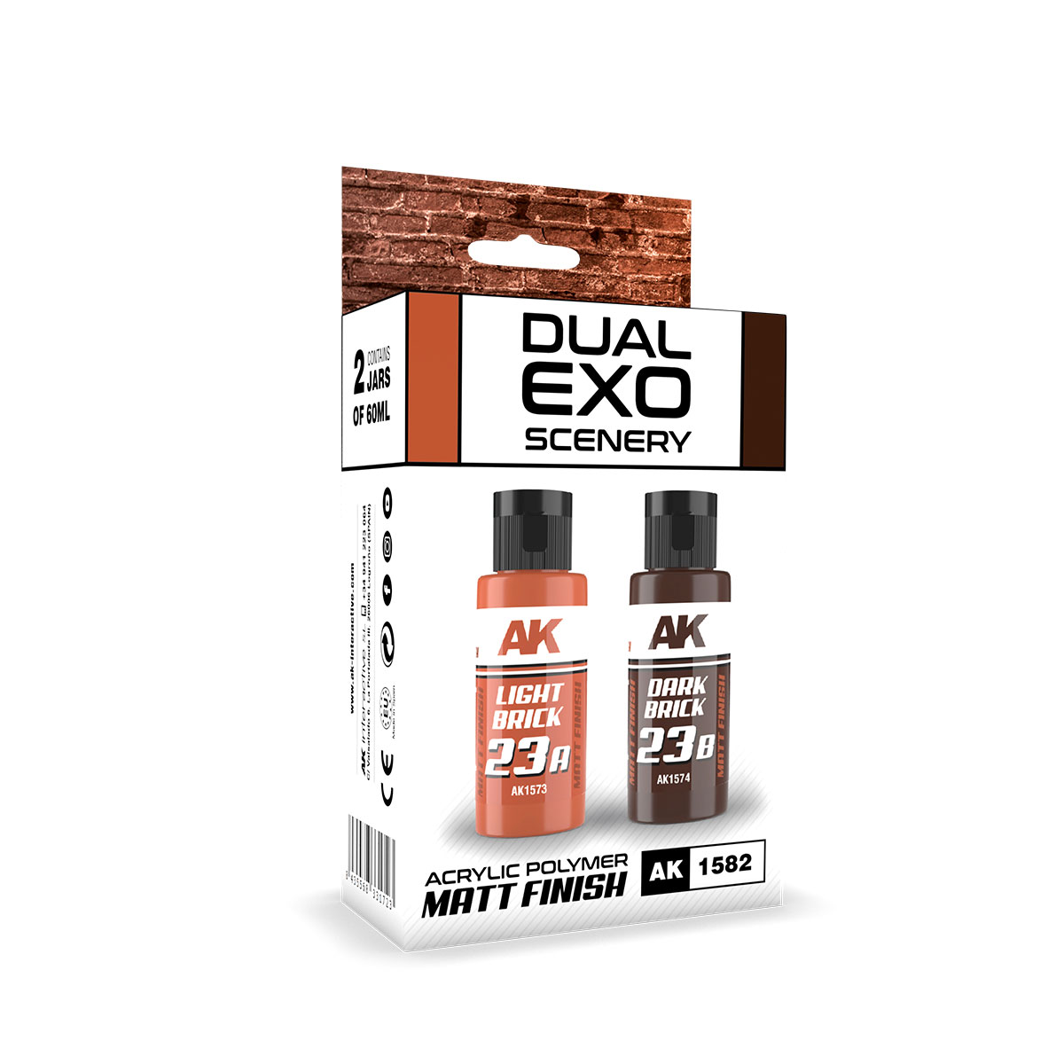 Dual Exo Scenery: Light Brick & Dark Brick Acrylic Paint Set 60ml Bottles