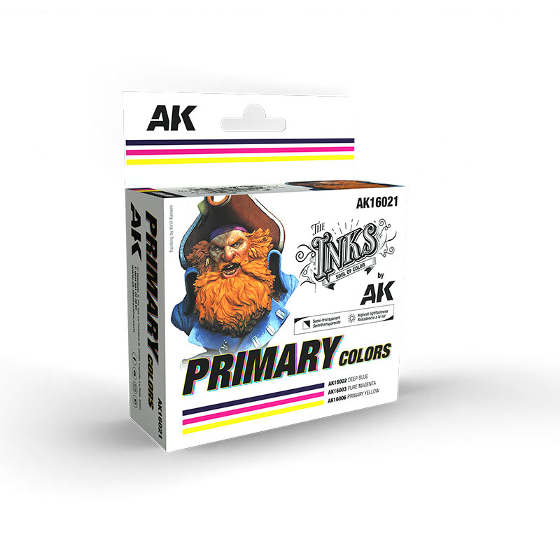 AK Interactive Acrylic Ink Set - Primary Colors