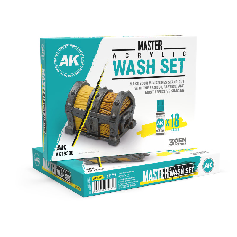 AK Interactive Master Acrylic Wash Set (18 colors)