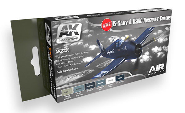 Air Series: WW2 US Navy And Usmc Aircraft Colors Paint Set 17ml Bottles